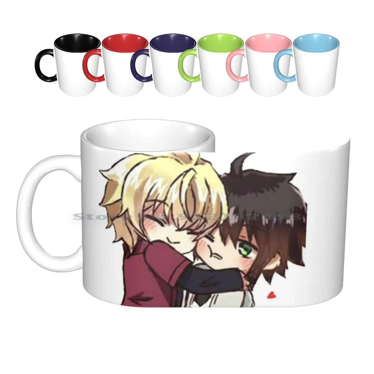 Copie De Copie De Seraph Of The End Ceramic Mugs Coffee Cups Milk Tea Mug Seraph Of End End Vampire Manga Anime Romance Shonen