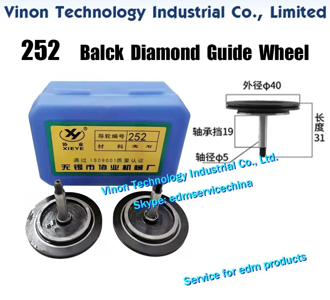 252 Black Diamond Guide Pulley (1 Pair=2PCS) XieYe Brand Parts. OD. 40mm, Axis dia. 5mm, Total length 31mm. High Precision Guide