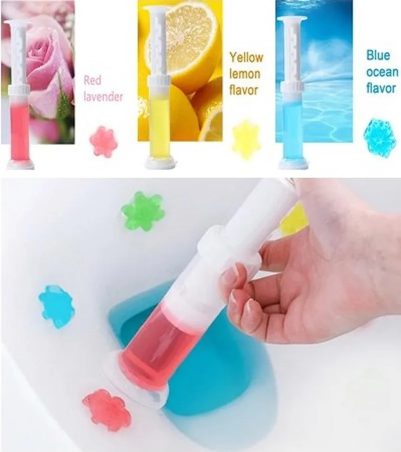 NEW Fashion 1PC Toilet Cleaner Gel Flower Plastic Gel Needle Cleaner Fragrance Toilet Deodorant Bathroom Toilet Cleaning Tool