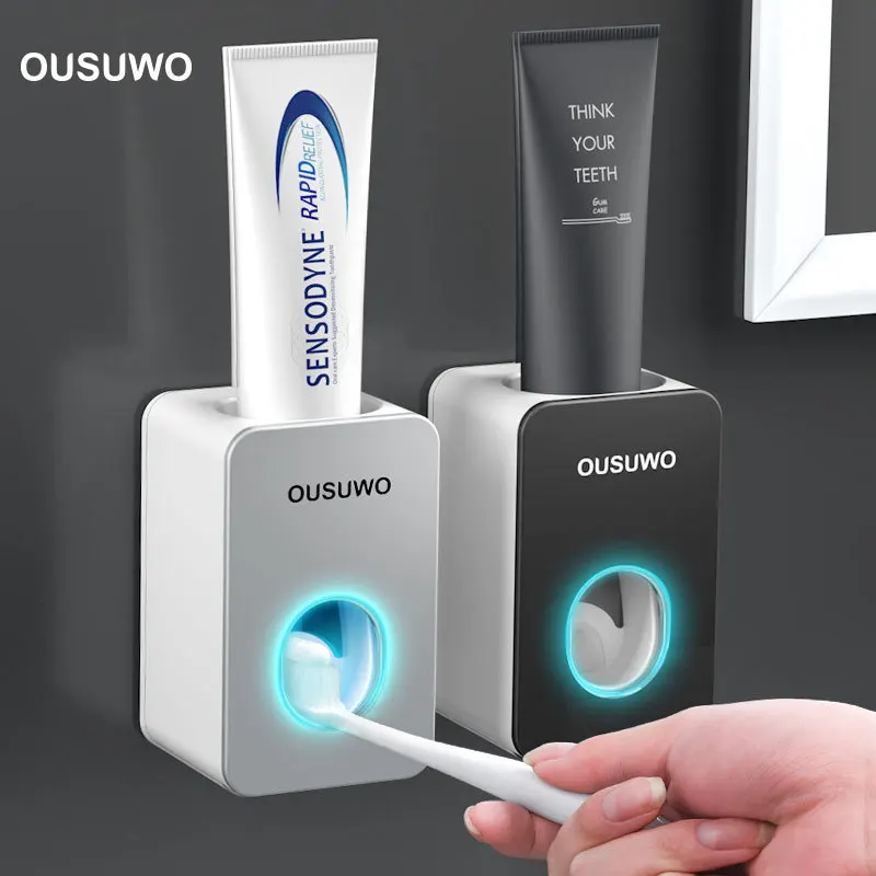 

New Toothpaste Squeezer Wall Mounted No Punching Lazy Person Squeezing Toothpaste Dispenser Automatic 4-color Toothbrush