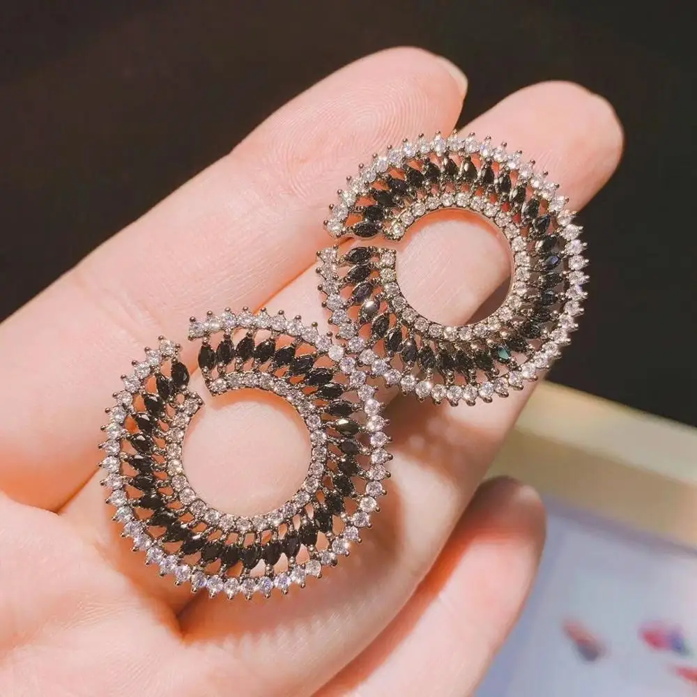 

HIBRIDE Luxury Fashion Stud Earrings Top Quality Cubic Zirconia Earring New Arrival Jewellery Boucles D'oreille Women Bijo E-768