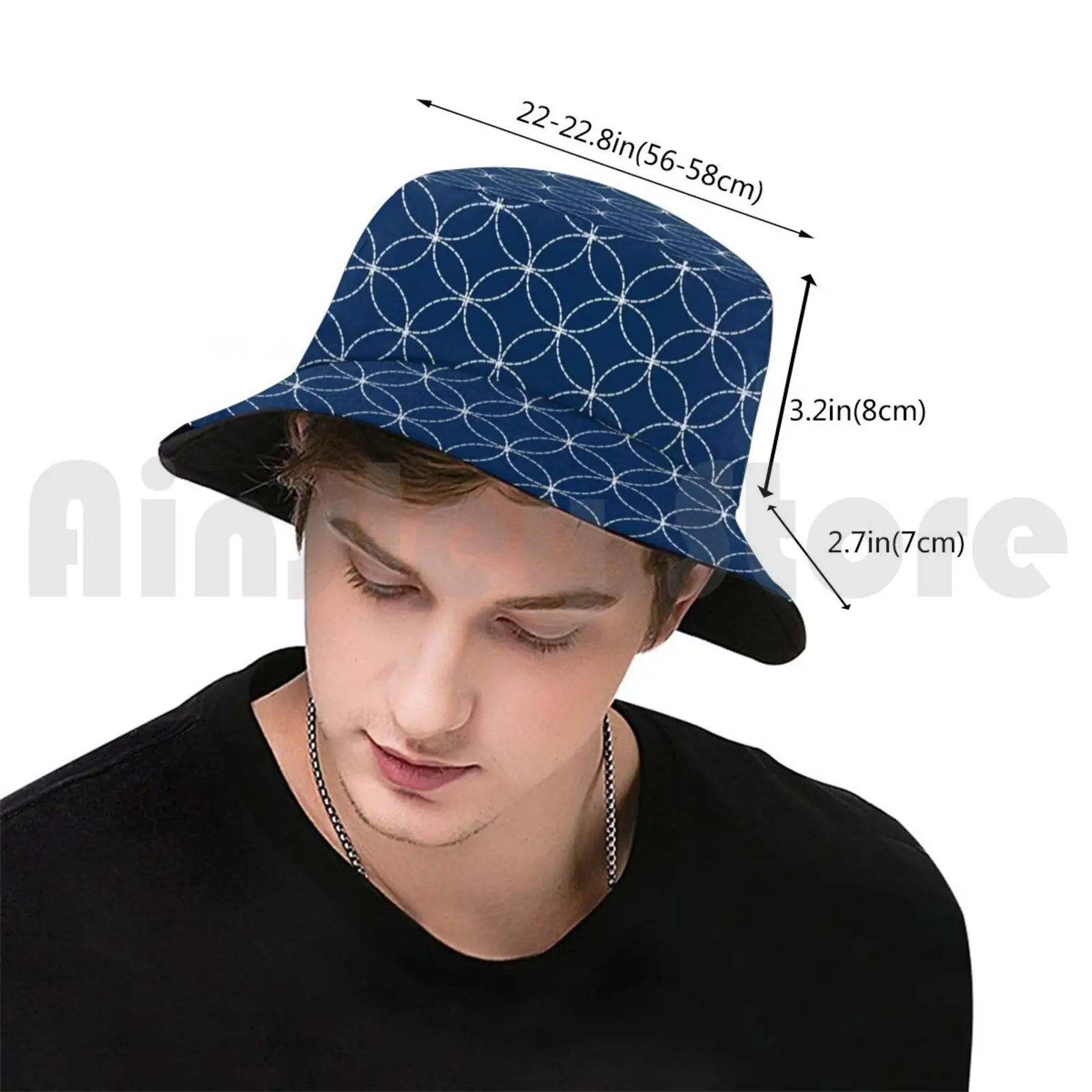 Japanse Pattern - Sashiko Sun Hat 290 Bucket Hat Japanese Pattern Embroidery Pattern Traditional Pattern