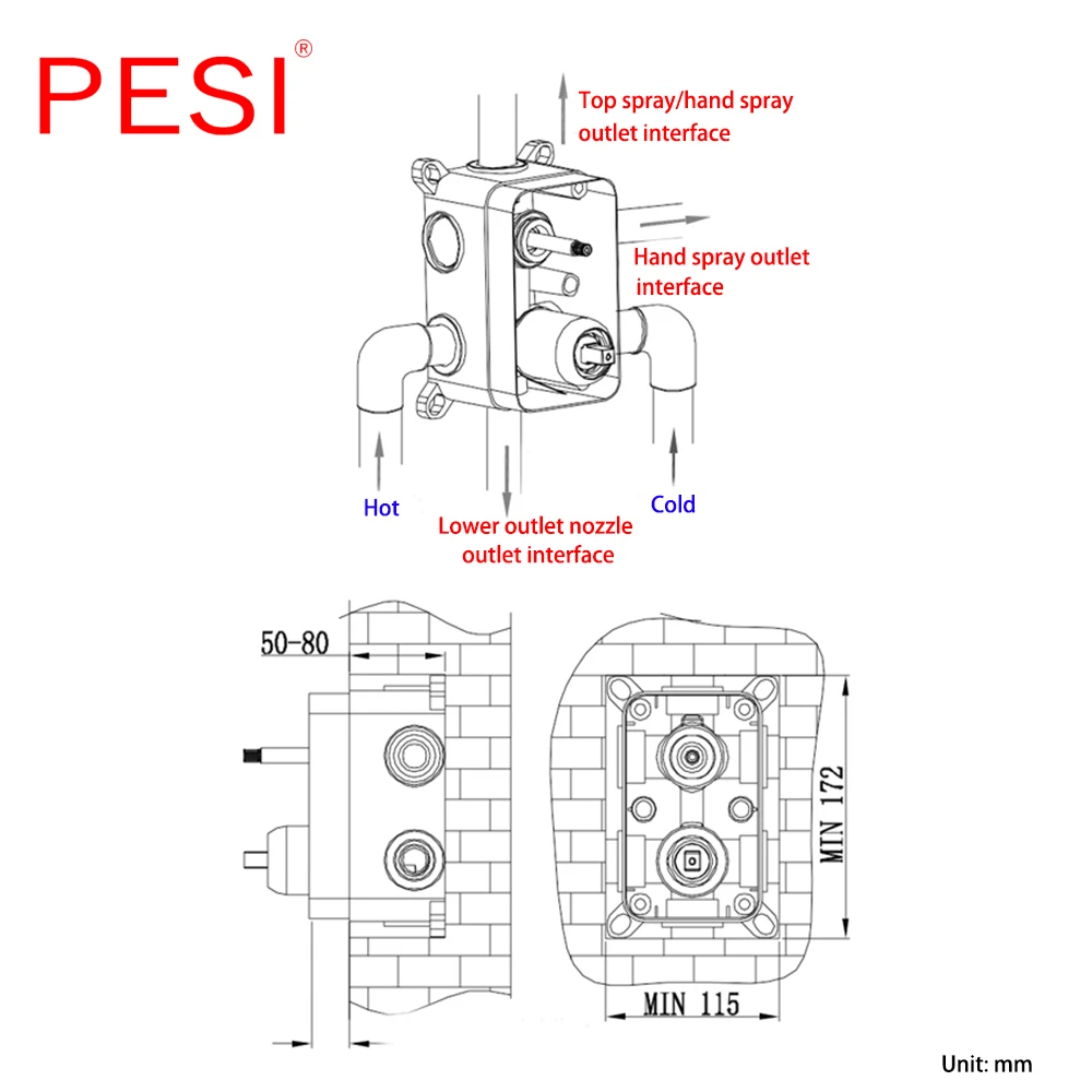 Wall Mount Bathroom Rain Waterfall 2/3 way Shower Faucets Set Concealed Chrome Shower System Bathtub Mixer Tap