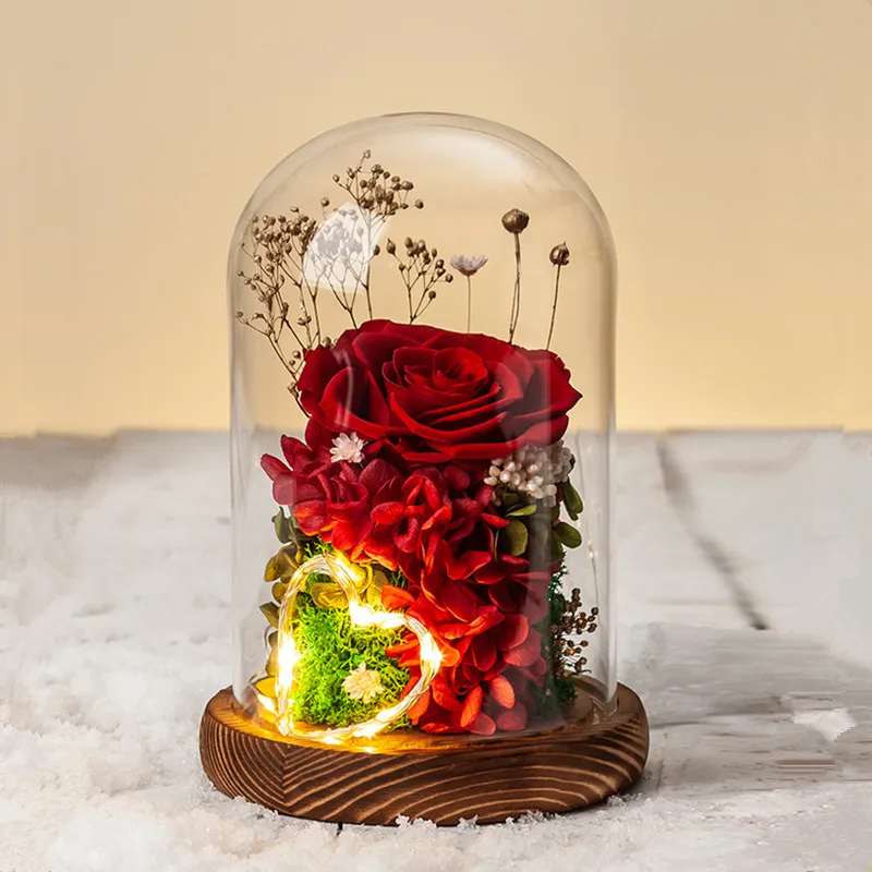 

18*30cm Luminous Antique Base Glass Dome Vase Home Decoration Big Size Creative Cover DIY Friend Favor Gift Wedding Prop