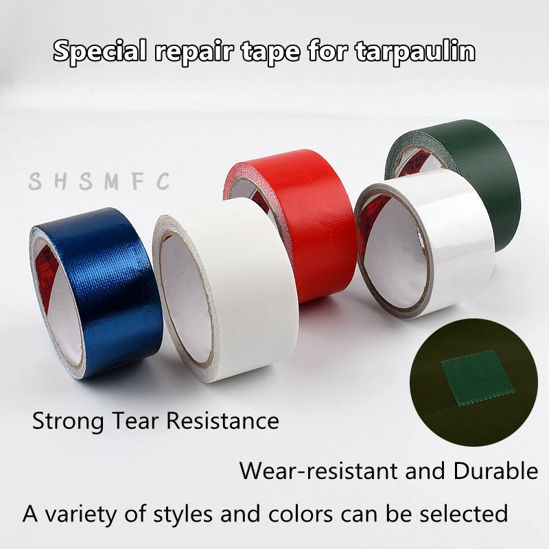 PE/PVC Tarpaulin Repair Tape Rainproof Cloth Canvas Adhesive Tape Outdoor Awning Hole Patching Sticking Waterproof Tape