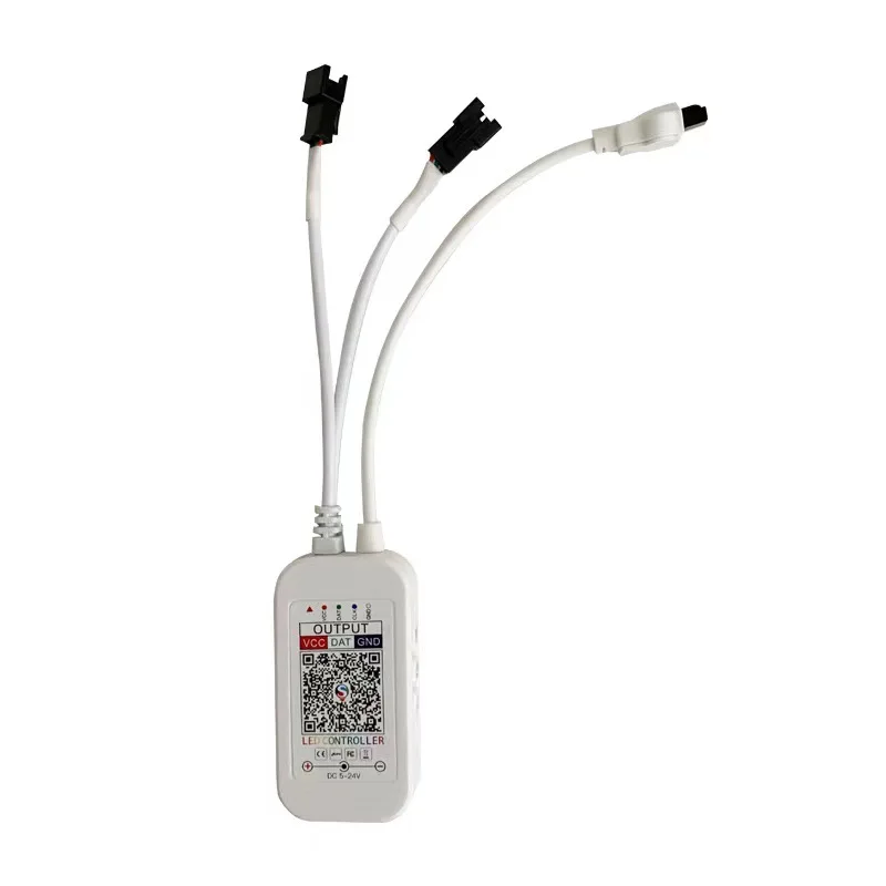 DC5V-24V Bluetooth-Compatible Music Symphony Dual-Head LED Controller IR 24 Key Remote For WS2812 WS2811 1903 LED Light Strip