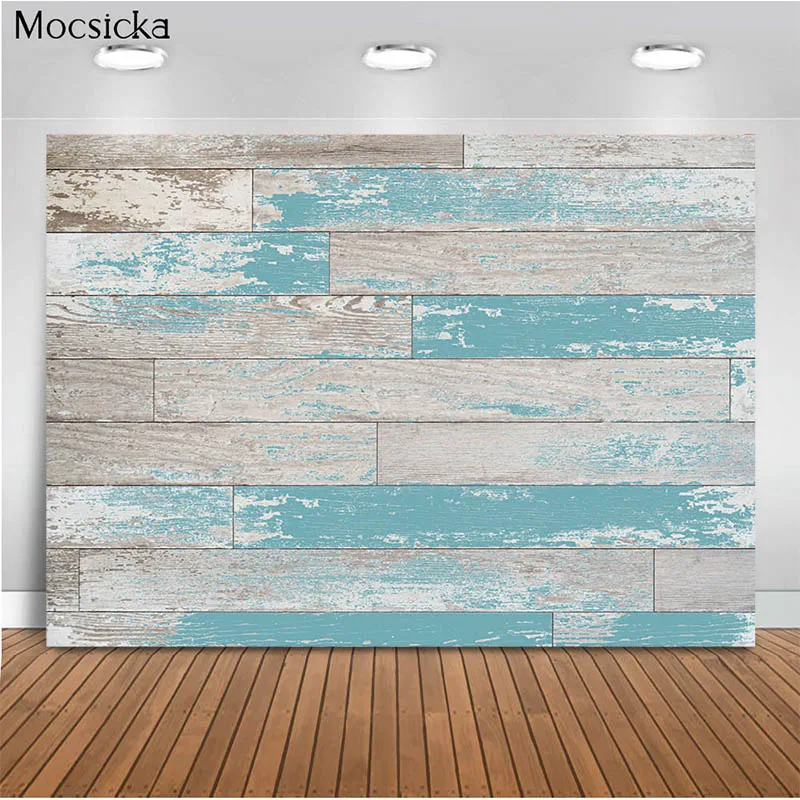 MOCSICKA Wooden Board Photophone For Food Texture Planks Baby Shower Backdrops Photography Backgrounds Newborn Kids Photocall