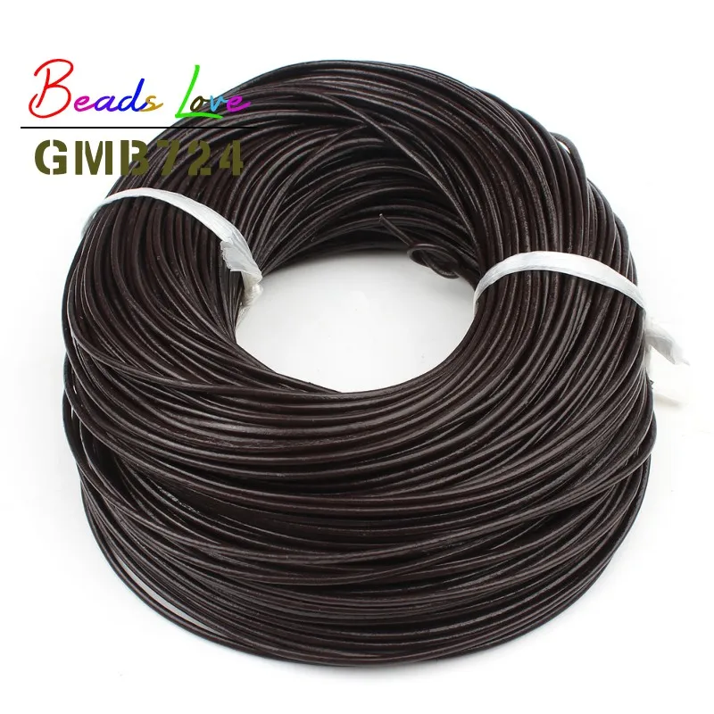 1/1,5/2/2,5/3mm 5M Echte Echtes Leder Schnur Runde Seil String Für handgemachte DIY Armband Halskette Schmuck Machen Handwerk Zubehör