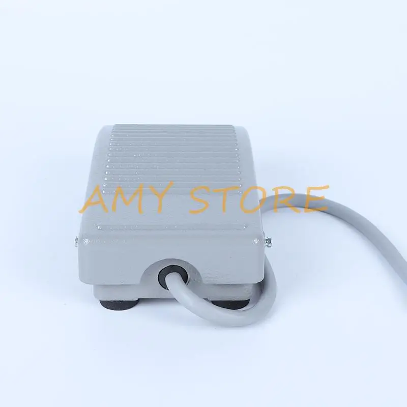 HY-102 Non Slip Metal Momentary Pedal Foot Switch 1NO 1NC 6A 250VAC w 22cm Cord Cable