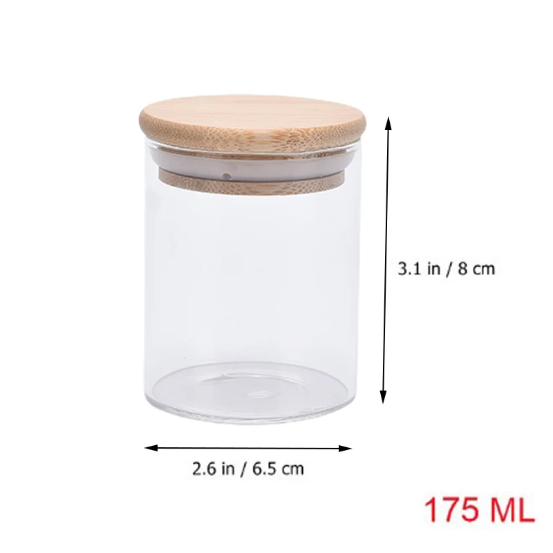 Glass Jar With Bamboo Lid Sealed Canister Food Storage Bottles Container Storage  Snacks Storage Bottles Candy Storage Jars