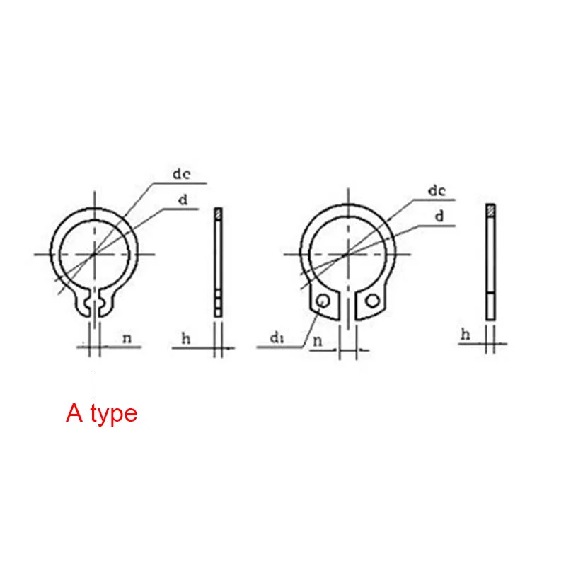External Retaining Rings 304 Stainless Steel Clamp Spring Circlip Set M3-M150