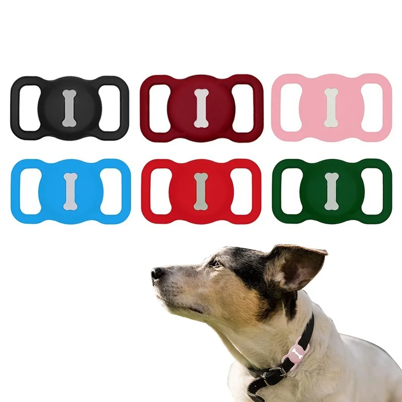 3Pcs Airtag Holder + 3set Screen Film Pet collare custodia protettiva in Silicone per Apple Airtag GPS Finder Dog Cat Collar Loop