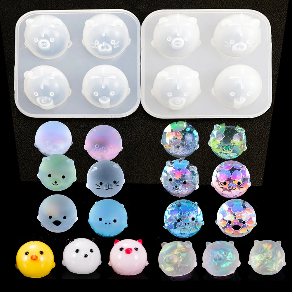 1Pcs Small Animal Silicone Mold Crystal Epoxy Resin Molds Chick / Piggy Ornaments Doll Accessories DIY Crafts Decoration