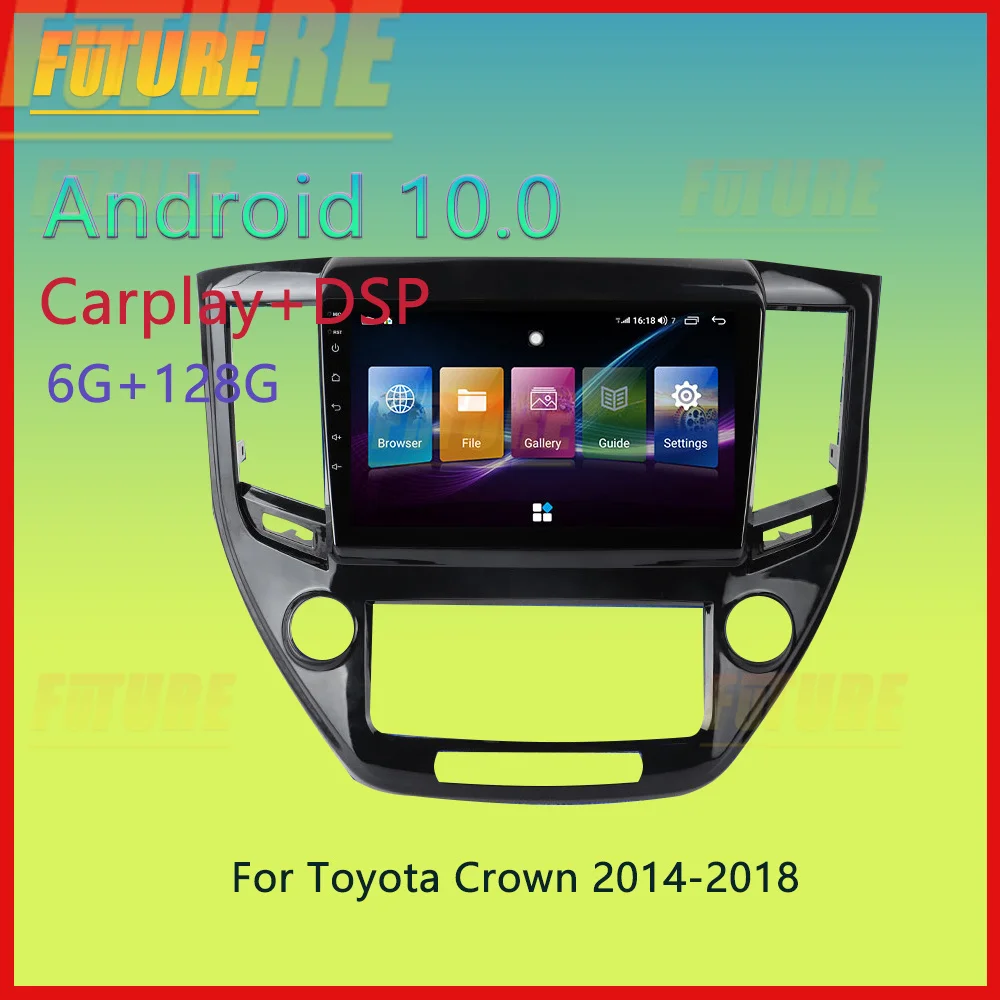 

128G Android 10.0 For Toyota Crown 2014-2018 Car Multimedia Player GPS Navigation Video DVD Radio Stereo 2 Din Carplay Head Unit