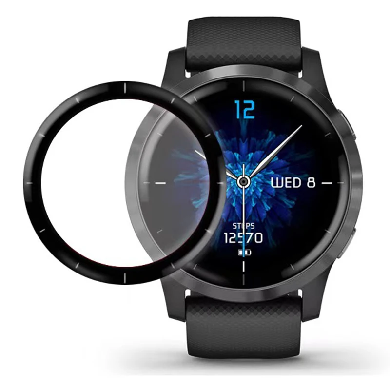 Screen Protective Film For Garmin Active / Vivoactive 4 Smartwatch 3D Curved Soft Edge Full Coverage Clear Protector Accessories
