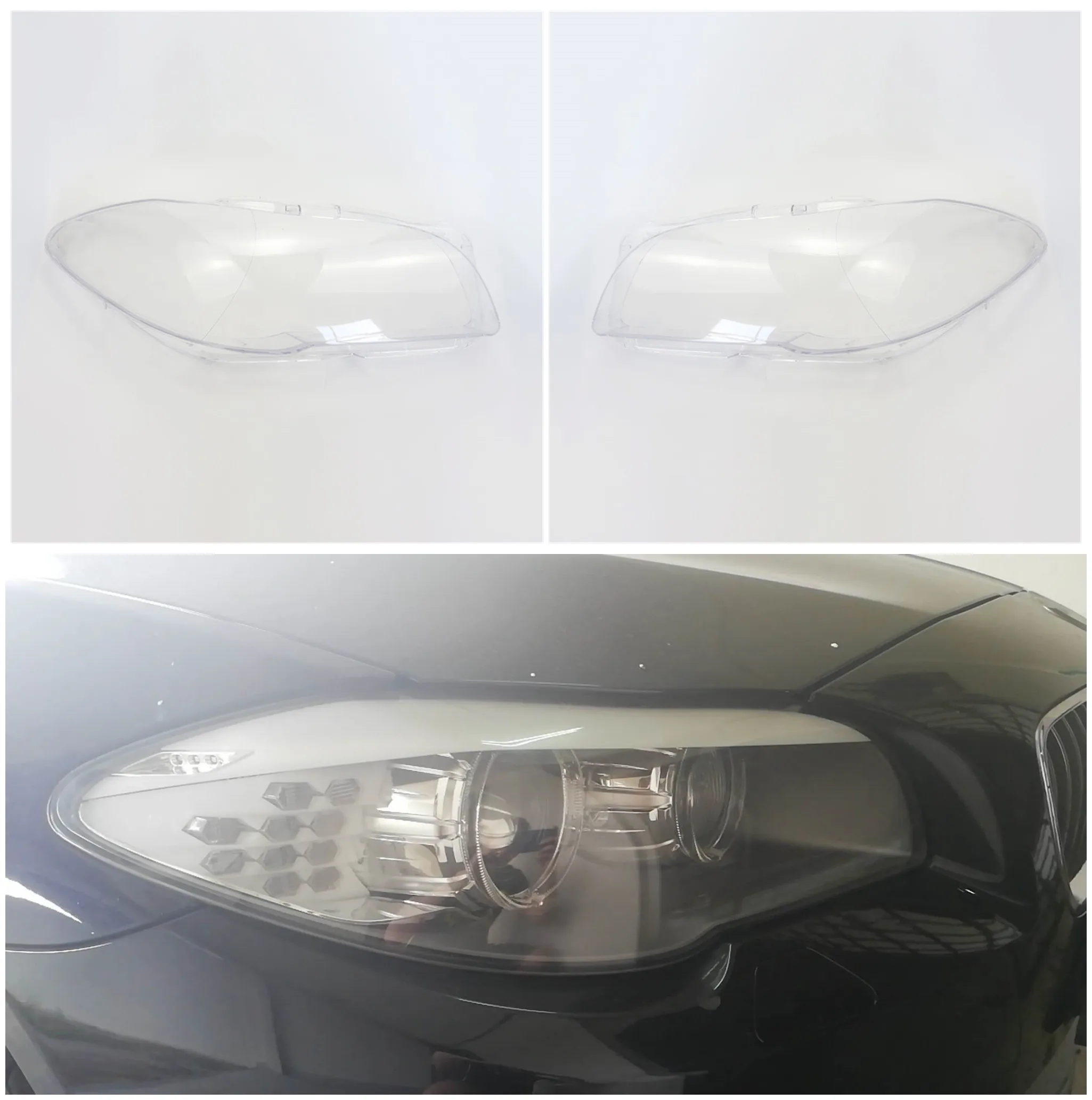 Headlight Transparent Glass Lens Cover for F10 F18 Front 2011-2017 Headlamp Clear Shell Shade Housing Lampshade Replacement DIY