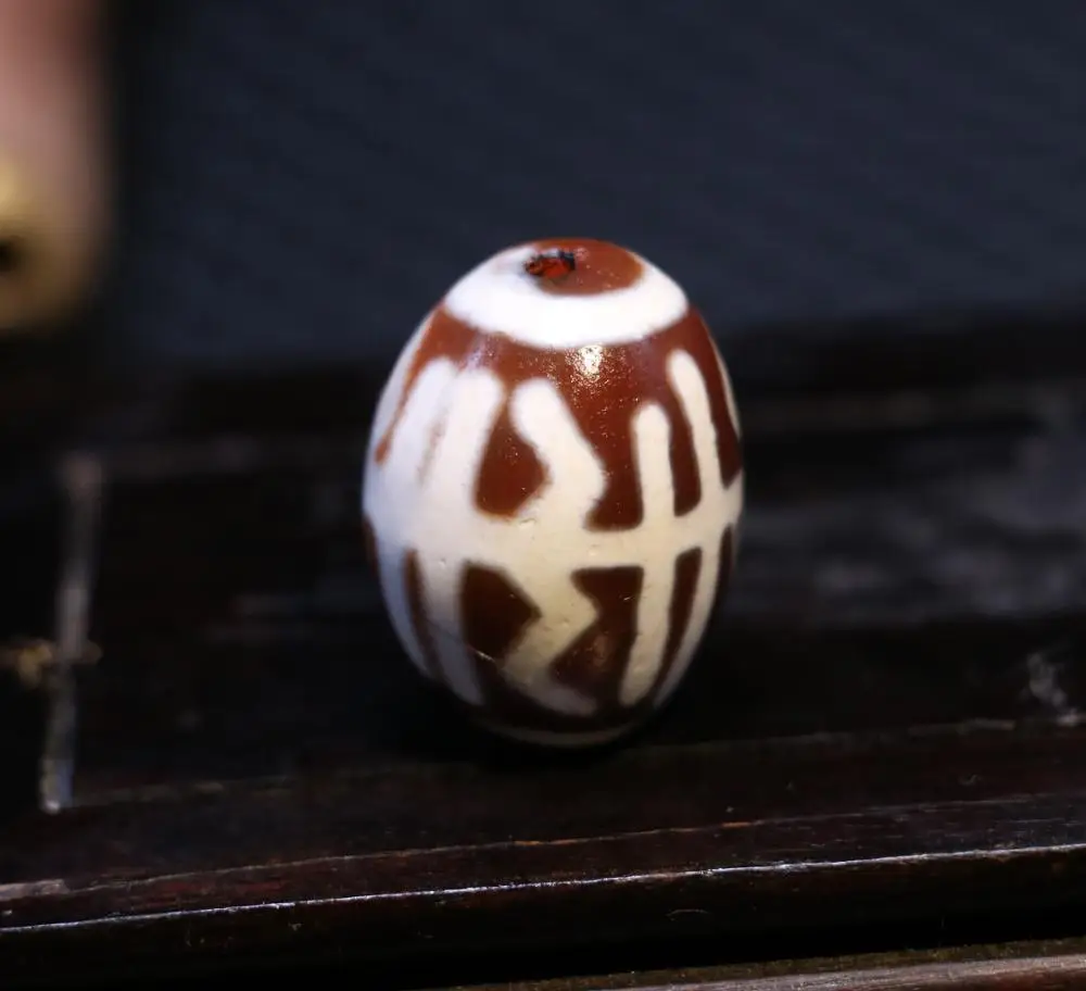 Treasure Talisman Magic Power Tibetan Old Oily Red Agate Lightening Line Daluo dZi Bead Totem Amulet LZK timestown