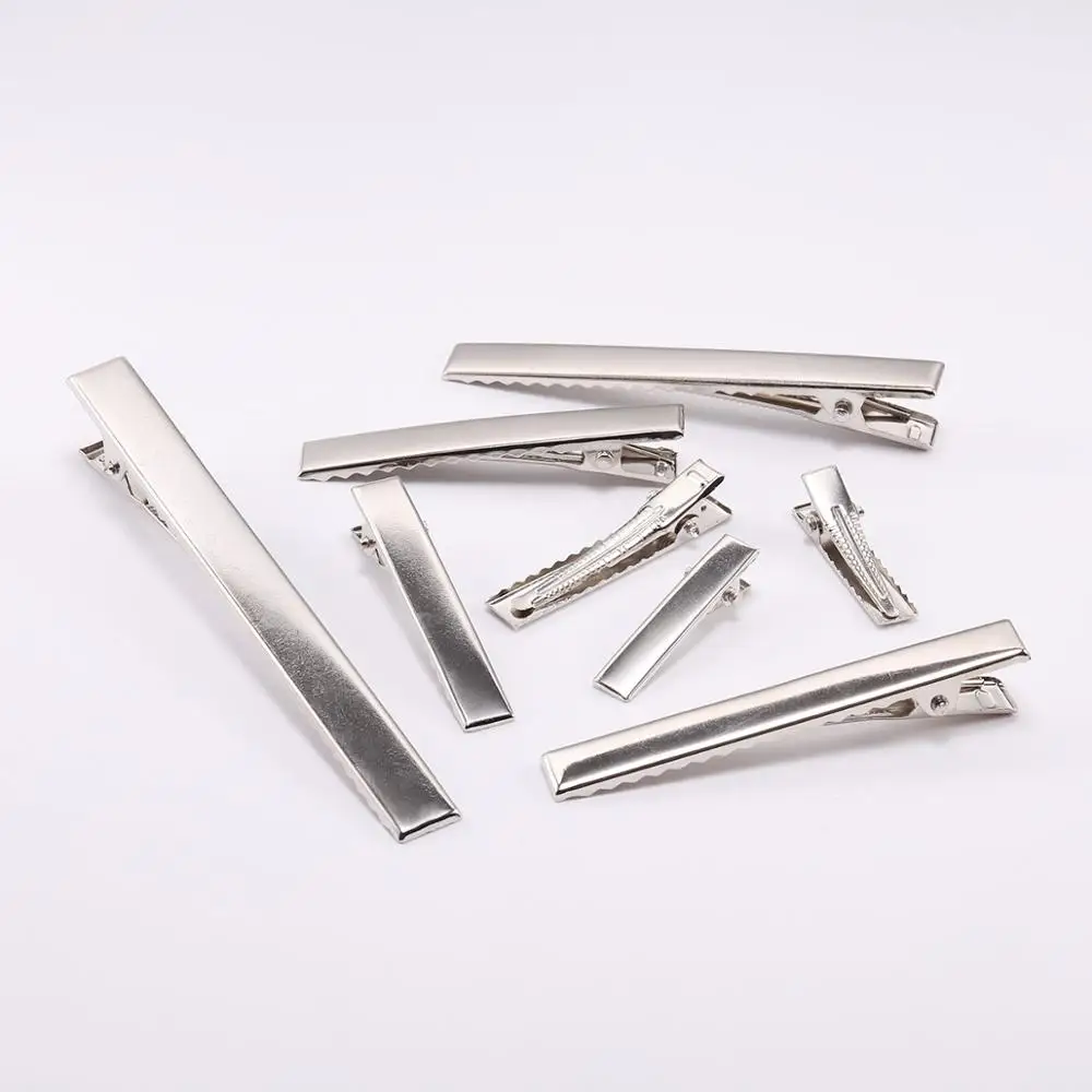 20/50 Teile/los 30-55mm Metall Flache Einzelne Zinke Alligator Haarnadel Clip Blank Einstellung Basis Für DIY Haar Clip schmuck Machen Liefert