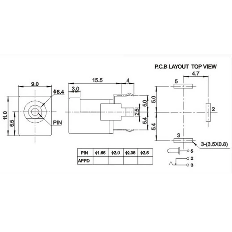 10pcs DC-013 DC Power Socket Connector The Power Supply Female Power Connect Jack 5.5x2.1mm