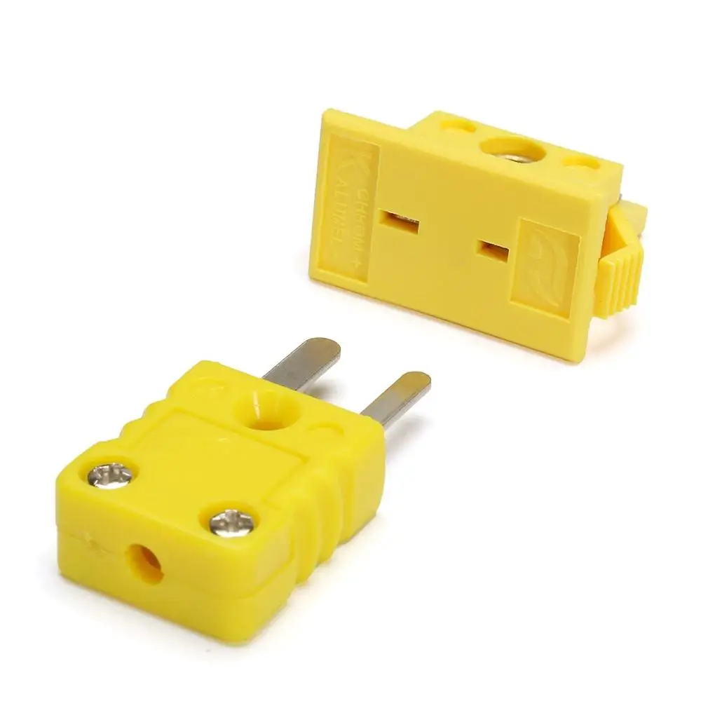 Yellow Shell Thermocouple miniature Socket Plug Adaptor Mini K-Type Panel Mount Miniature Connector