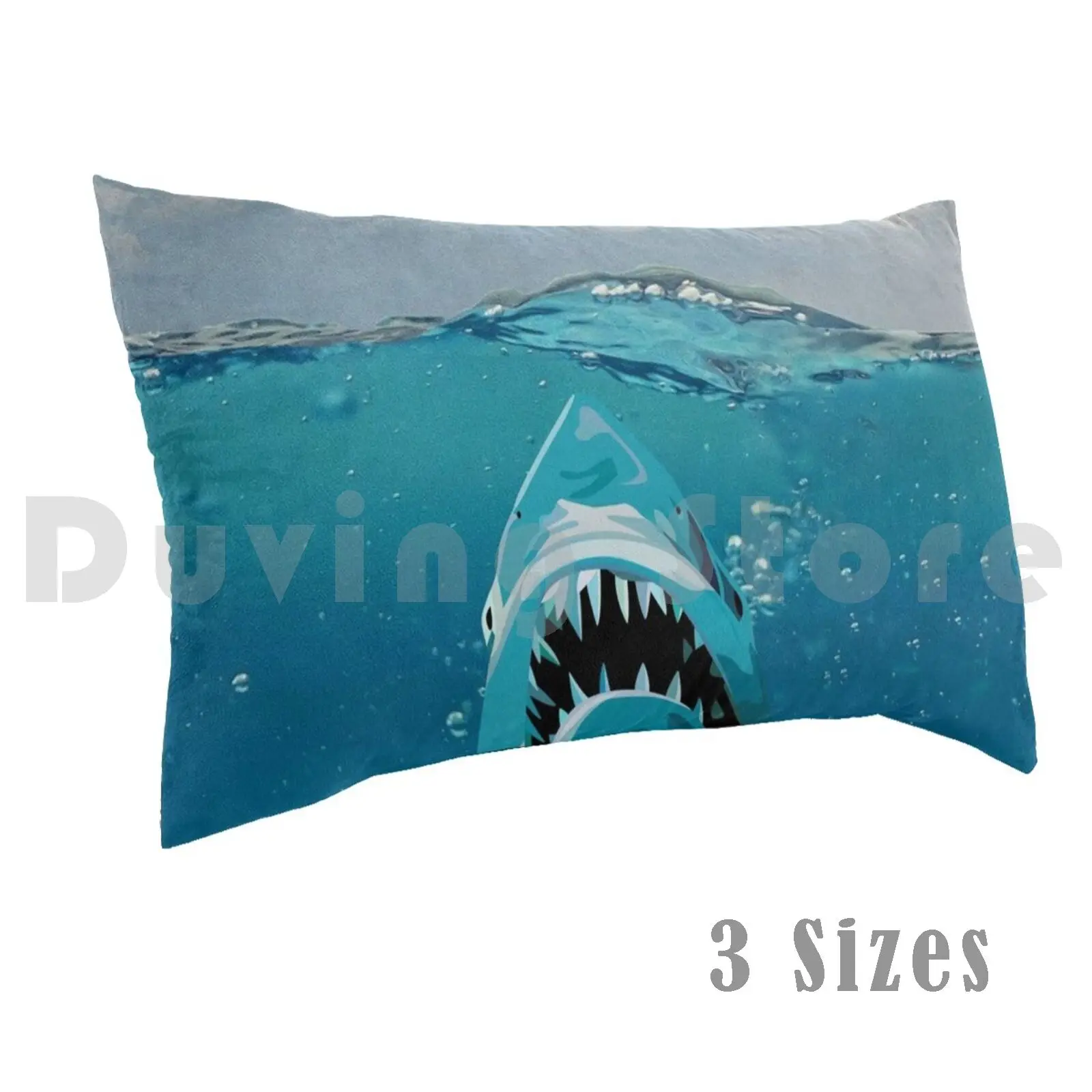 غطاء وسادة بخلفية سمك القرش Attack-Ocean مطبوع 50x75 Shark Shark Attack Ocean Ocean Life Ocean Animals