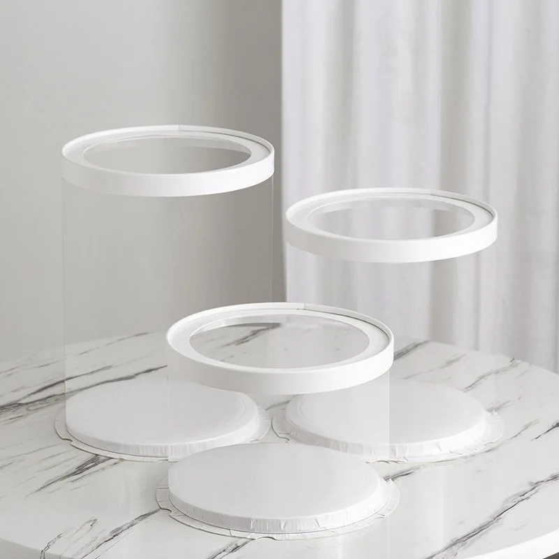 2 Stuks 26*32Cm Clear Deksel See Through Ronde Taartdoos Duidelijk Bakkerij Pakket Caja De Pastel Redonda
