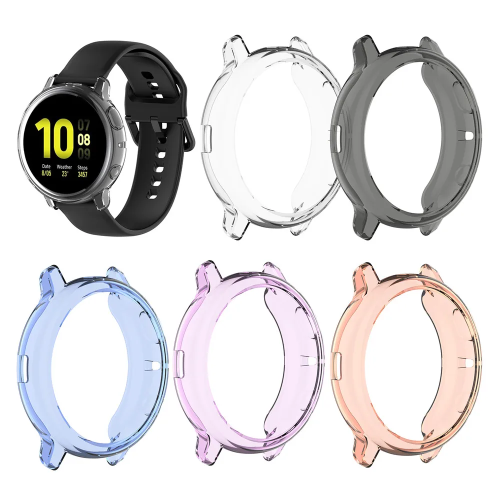 Transparent TPU silicone protective case for Samsung galaxy watch active 2 44mm 40mm SM-R830 R820 Cover Replacement Accessories