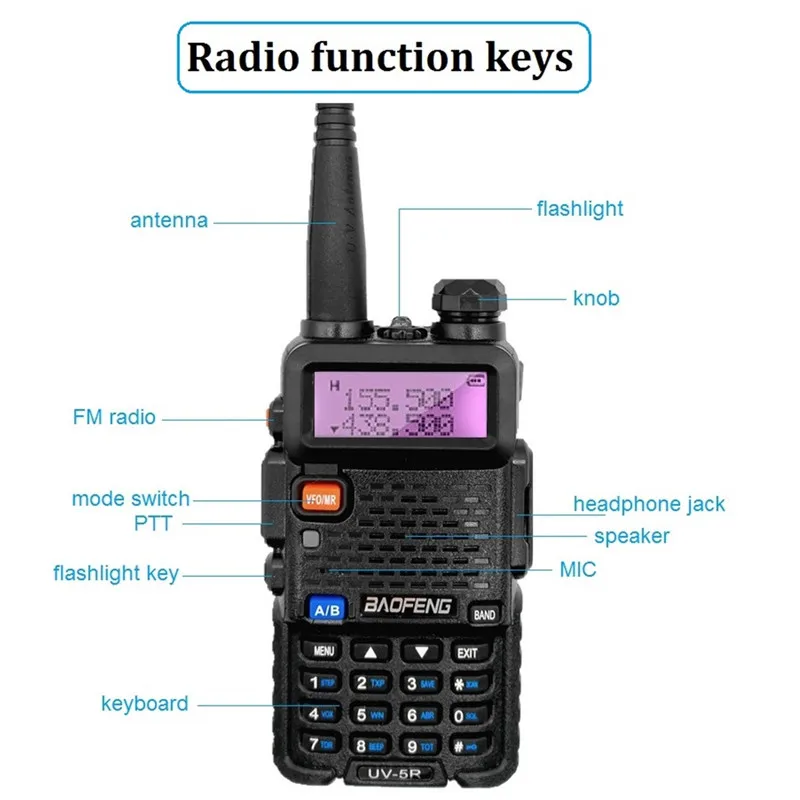 Imagem -06 - Baofeng Uv5r 8w Vhf Uhf Walkie Talkie Radio Scanner hf Transceiver Ham Radio Station For Hunting Uv5r uv 5r