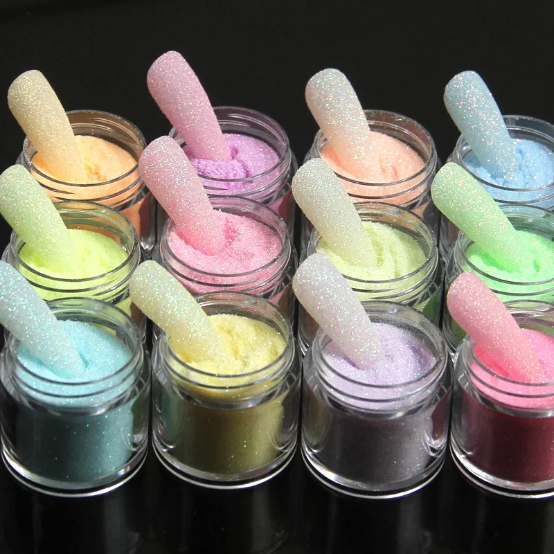 Im Angebot: 3,5 g schillernder Zucker-Nagelglitzer, buntes Candy-Coat-Pulverpigment für die Maniküre, glänzender Zucker-Effekt-Staub, Nageldekorationen – Detail 4