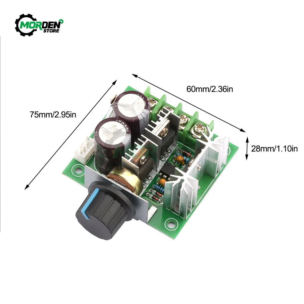 12V 24V 30V 40V DC Motor Speed Regulator 13KHZ Auto PWM Motor Regulator Governor Speed Controller Switch 10A 50V 1000uF