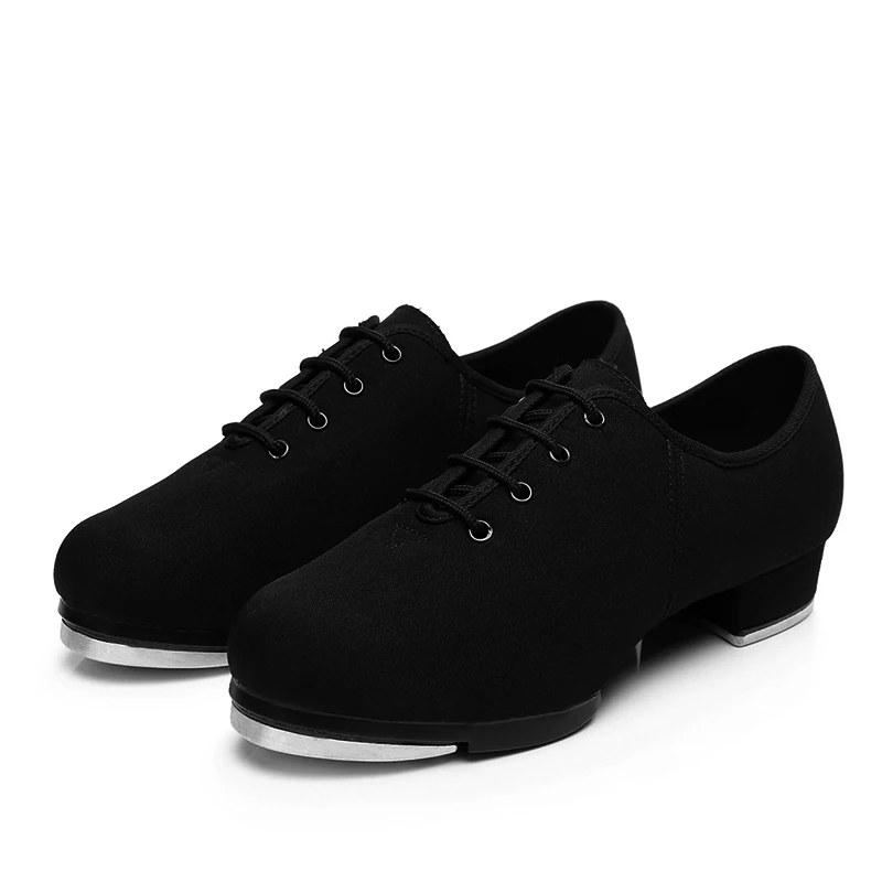 Canvas Tap Shoes Men Women Adult Children Oxford Dance Shoes Soft Sneakers Bottom Square Indoor Leather Shoes Step Dance Sports