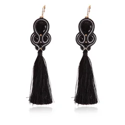 Fashion Handmade Colorful tassel earrings Ethnic boho Soutache Jewelry Women Long Drop Earring 2020 Trendy Crystal gray blue red