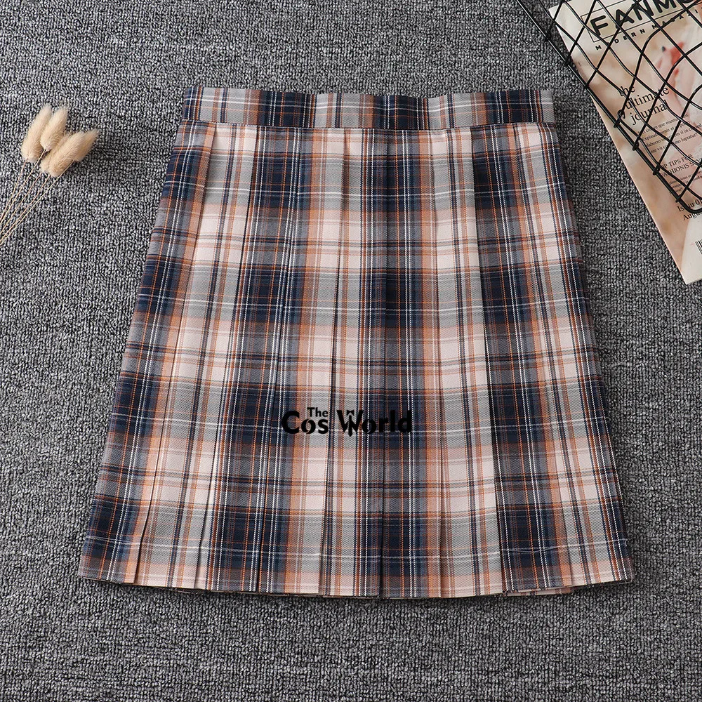 [Little Bear's] Girl's Summer High Waist Pleated Skirts Plaid Skirts Women Dress For JK School Uniform Students Cloths