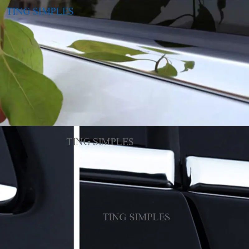 Stainless Steel Window Moulding Cover Strip Trim Kit For Toyota Sienta 2015 2016 2017 2018 Silver Window Sticker Car Accessories