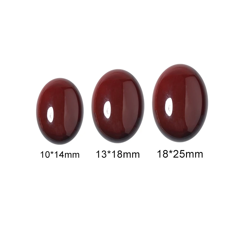 10pcs/Lot Crimson Agate 10*14/13*18/18*25mm Natural Stone Interface Cabochon Loose Beads For  DIY Handmade Necklace Jewelry