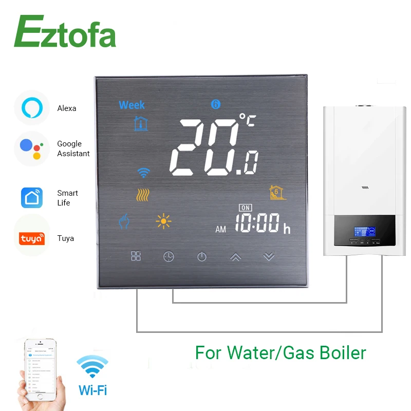 

WiFi Smart Thermostat Temperature Controller For Water/ Gas Boiler Smart Life Tuya APP Works With Alexa Google Home.