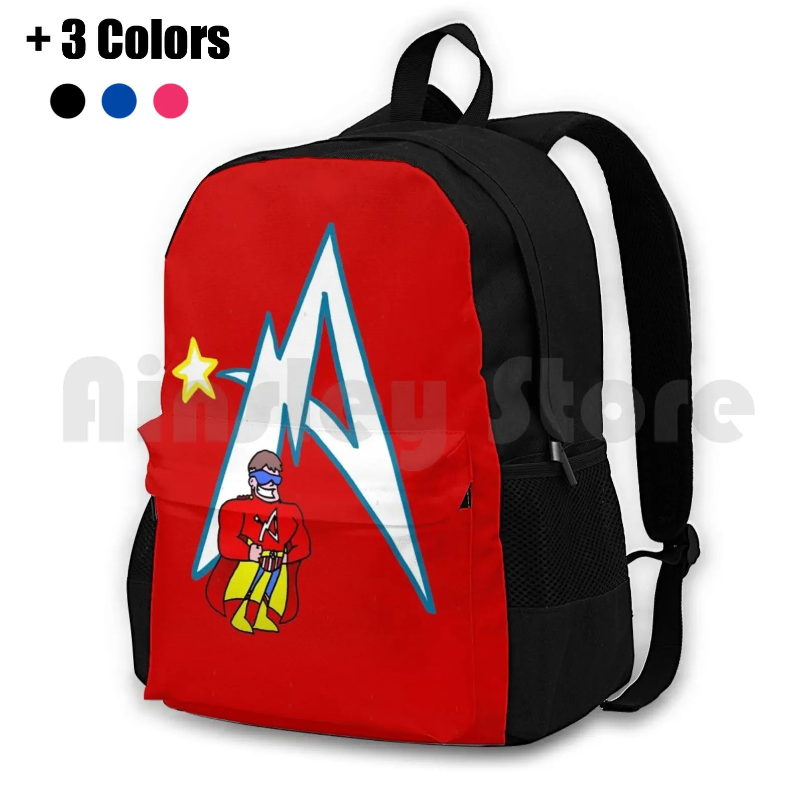 Captain Avenger 2 Outdoor Hiking Backpack Riding Climbing Sports Bag John Ritter Hero Large Super Superhero 80s Retro