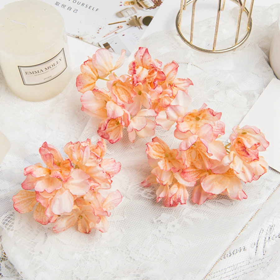 5 Stück Seidenhortensien für Hochzeitsdekoration, Großhandel, Kränze, DIY-Blumenarrangements, Heim- und Gartendekoration, Künstliche Blumen für die Wand – Detail 6