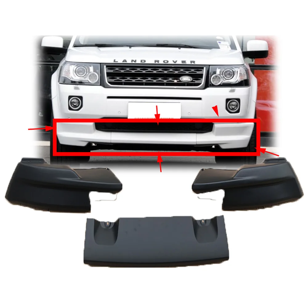 

2007-2016 ABS Unpainted Color Front Corner Bumper Skid Lip Protector Guard Covers 3Pcs For Land Rover Freelander 2 Car Styling