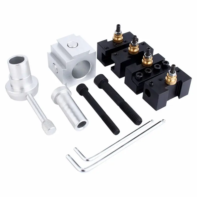 

ABSF Mini CNC Lathe Tool Holder Quick Change Tool Post Cutter Holder Screw Kit Set Boring Bar Turning Facing Holder Wrench