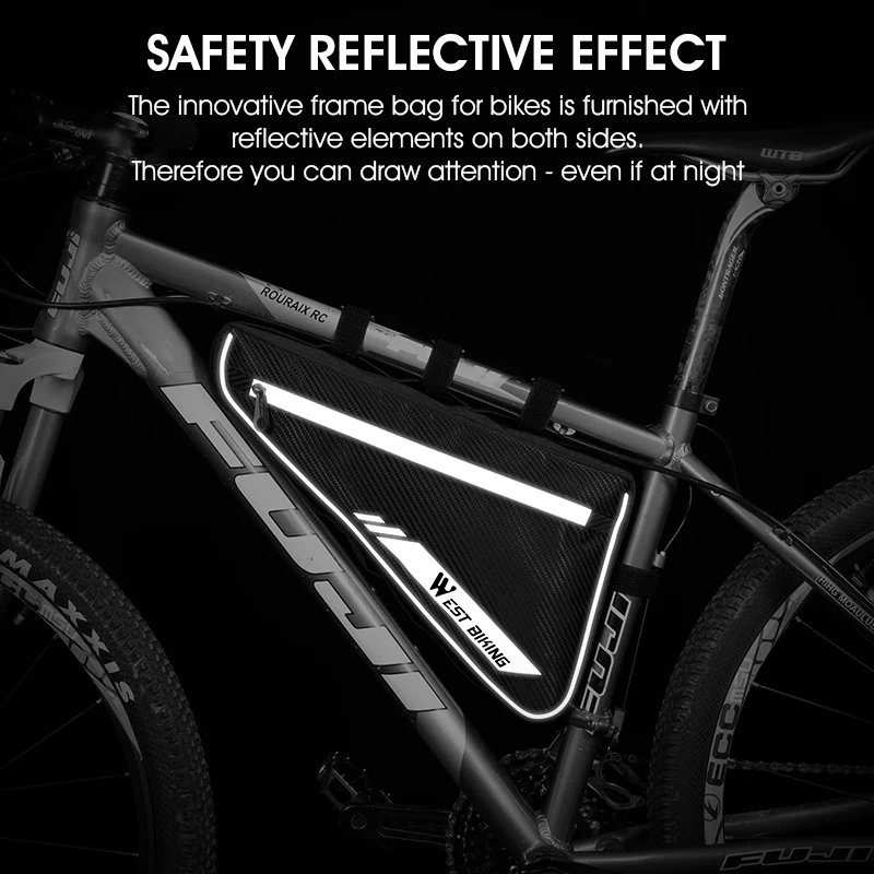 WEST BIKING 4L Bike Bicycle Bag Large Capacity MTB Road Frame Bag Triangle Pouch Waterproof Caulking Bag Pannier Accessories