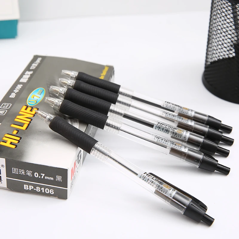 12 PCS M&G Ballpoint Pen 0.7mm BP8106 Push Ballpoint Pen Office Supplies Examinations Of Students Ballpoint Pen