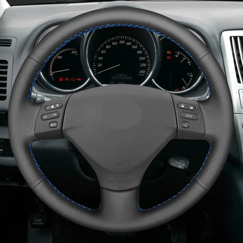 Artificial Leather DIY Black Hand-stitched Steering Wheel Cover for Toyota Corolla Verso Camry Lexus RX330 RX400h RX400 2004