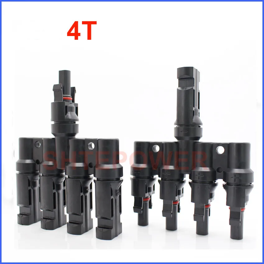 10 Pairs of solar Cable Connectors (male and female) for Solar Panels power system 4 to 1 Branch