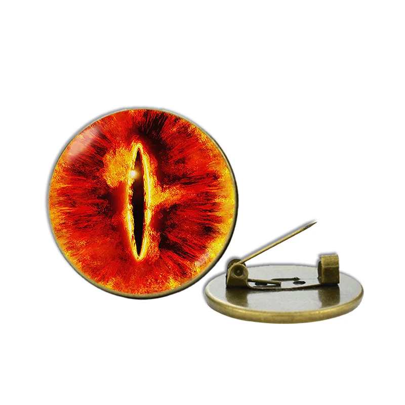 Evil Eye Brooch Sauron Eye Badge Glass Cabochon Art Photo Copper Brooches Bag Clothes Lapel Pin Evil Eye Jewelry