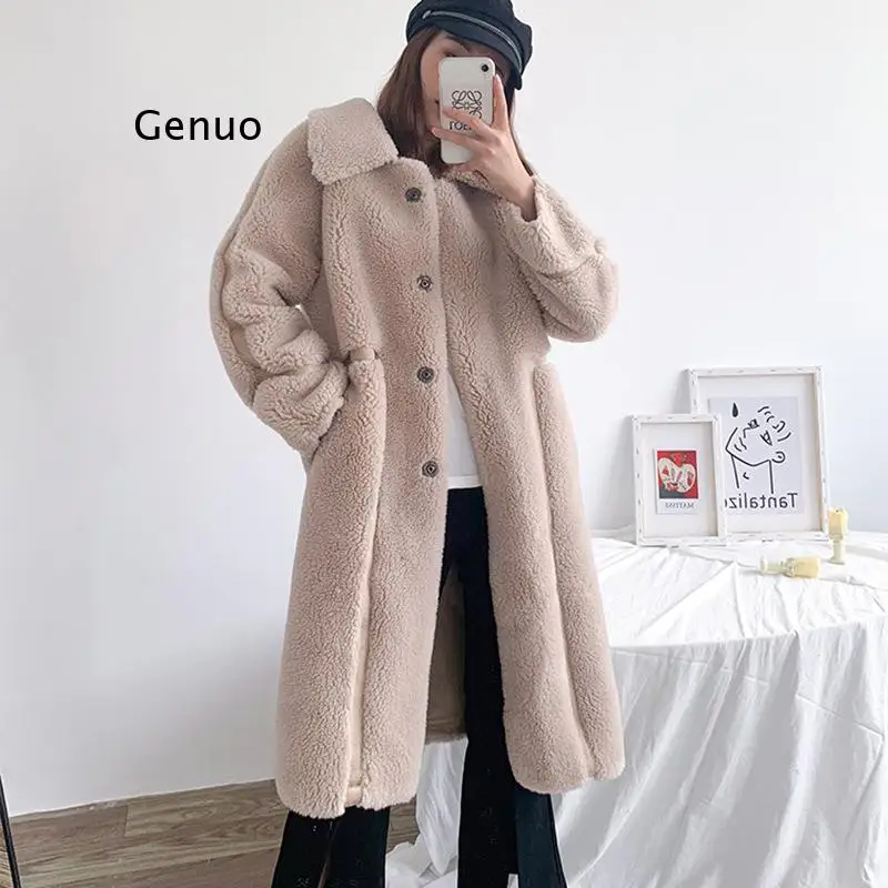 New Winter Coat Women Fur Coats Sheep Sheared Coat Wool Composite Fur Long Lamb Fur Coat Fur Jacket Long Coat