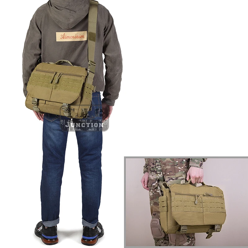 Tactical Rush Messenger Bag EDC Sling Pack MOLLE Shoulder Bag Laptop Camera Handbag For Outdoor Daily Tactical CB