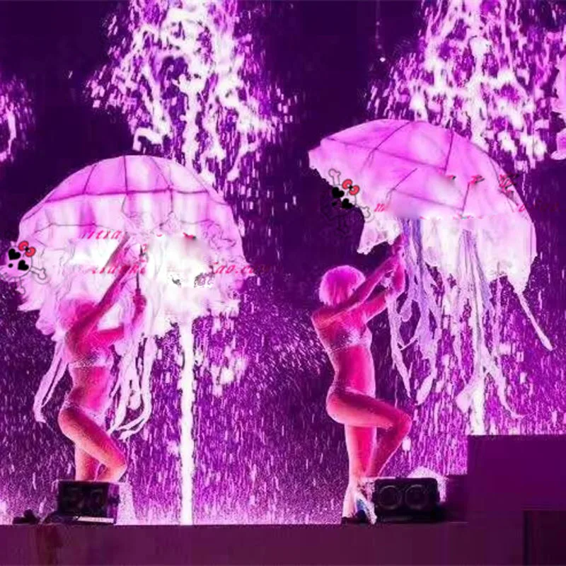 luminous umbrella Valentine's day jellyfish umbrella stage performance LED jellyfish umbrella nightclub bar gogo costumes