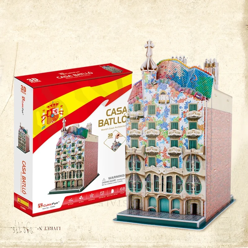 3D пазл-пазл Casa Batllo House, знаменитая в Испании модель здания, сборная игрушка «сделай сам», ручная работа, рождественский подарок, 1 шт.