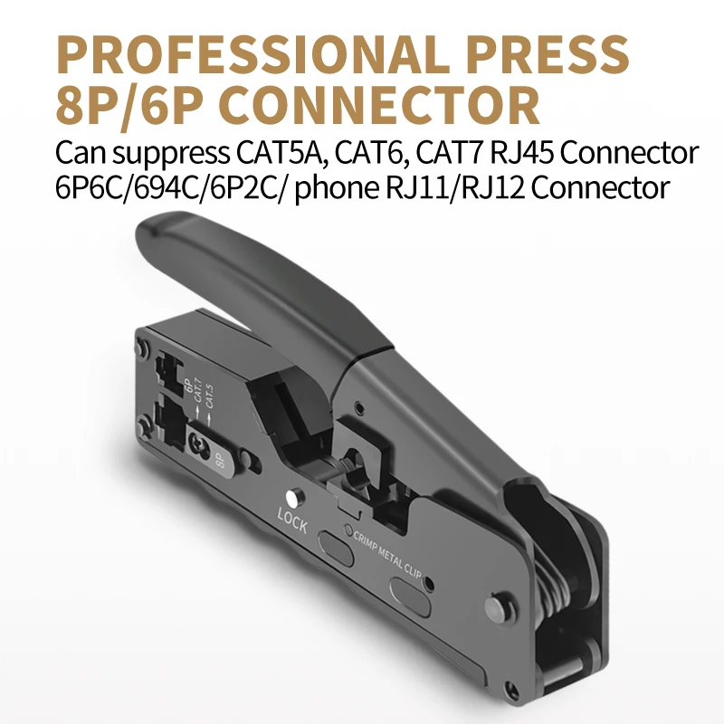 Cat7/Cat8 Rj45 Đuôi Clipconnector Uốn Kìm Cat5e, cat6 Kẹp Dây Cáp Rj11 6P Đường Dây Điện Thoại Kẹp Kìm Mạng Dụng Cụ